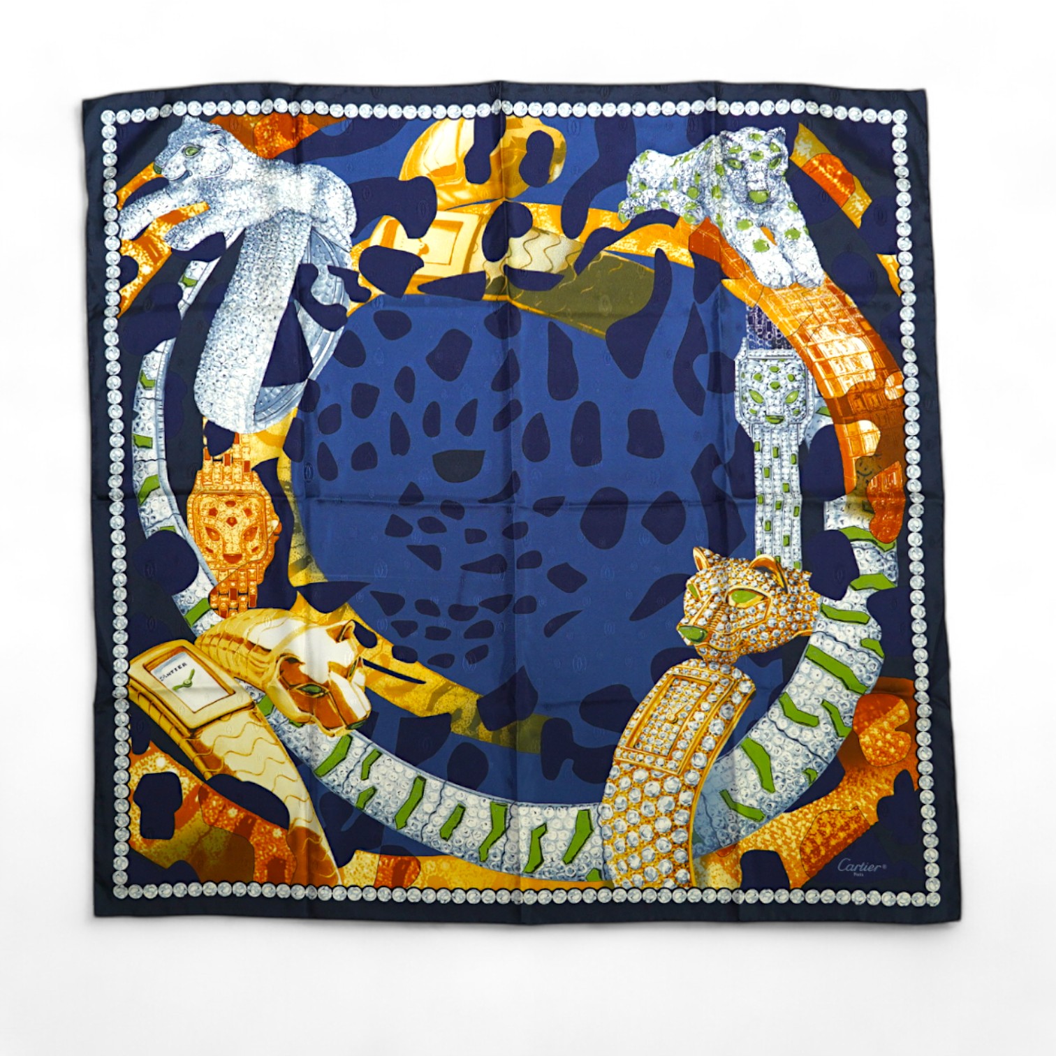 A Cartier panther silk design scarf